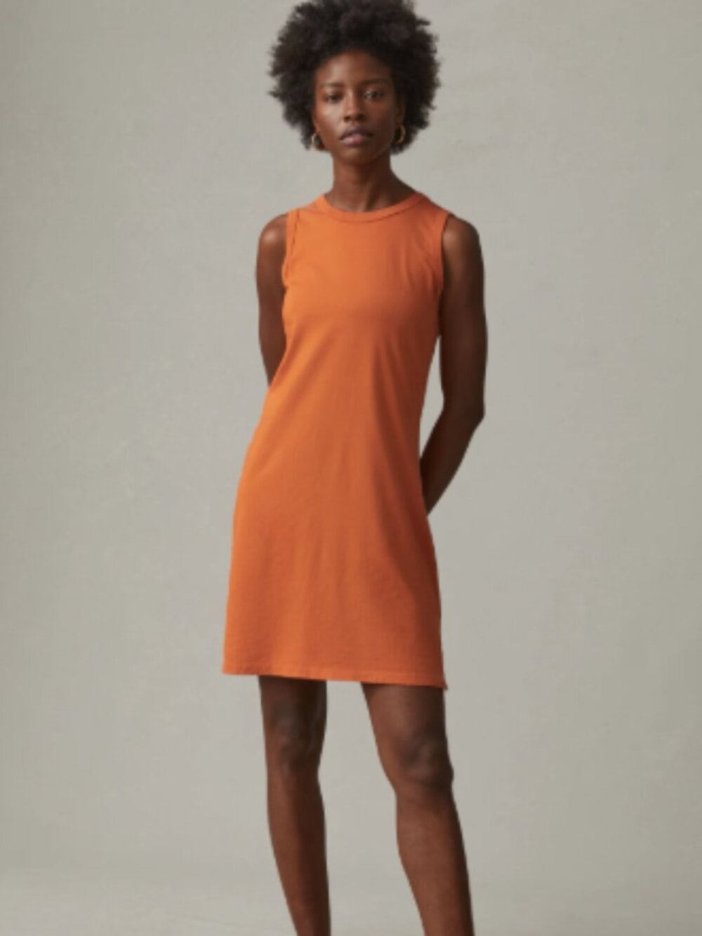 American Giant Women's 100% Cotton Henna T-Shirt Muscle Tank Dress Casual Small